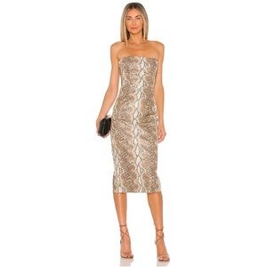 Katie May Vixen Strapless Faux Leather
Snake Midi Dress